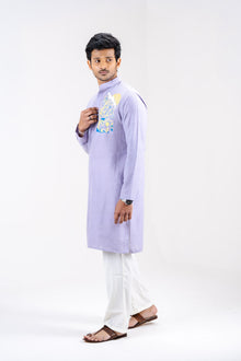 Mula Katha Men’s Premium Long Kurta - Lavender Purple