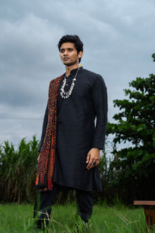 Mula Sthir Men’s Premium Long Kurta - Black